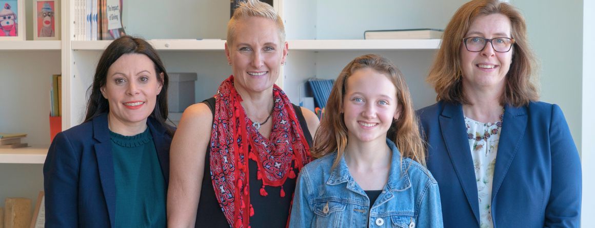 Professor Angela Morgan with Sian and her mother